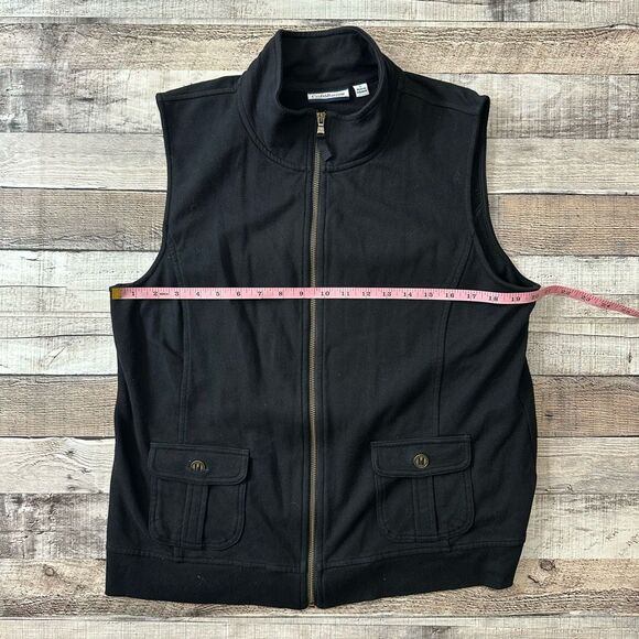 Croft & Barrow Black Zip Up Mock Neck Vest | Size Large - Picture 3 of 7